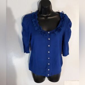 Cato royal blue button up cardigan